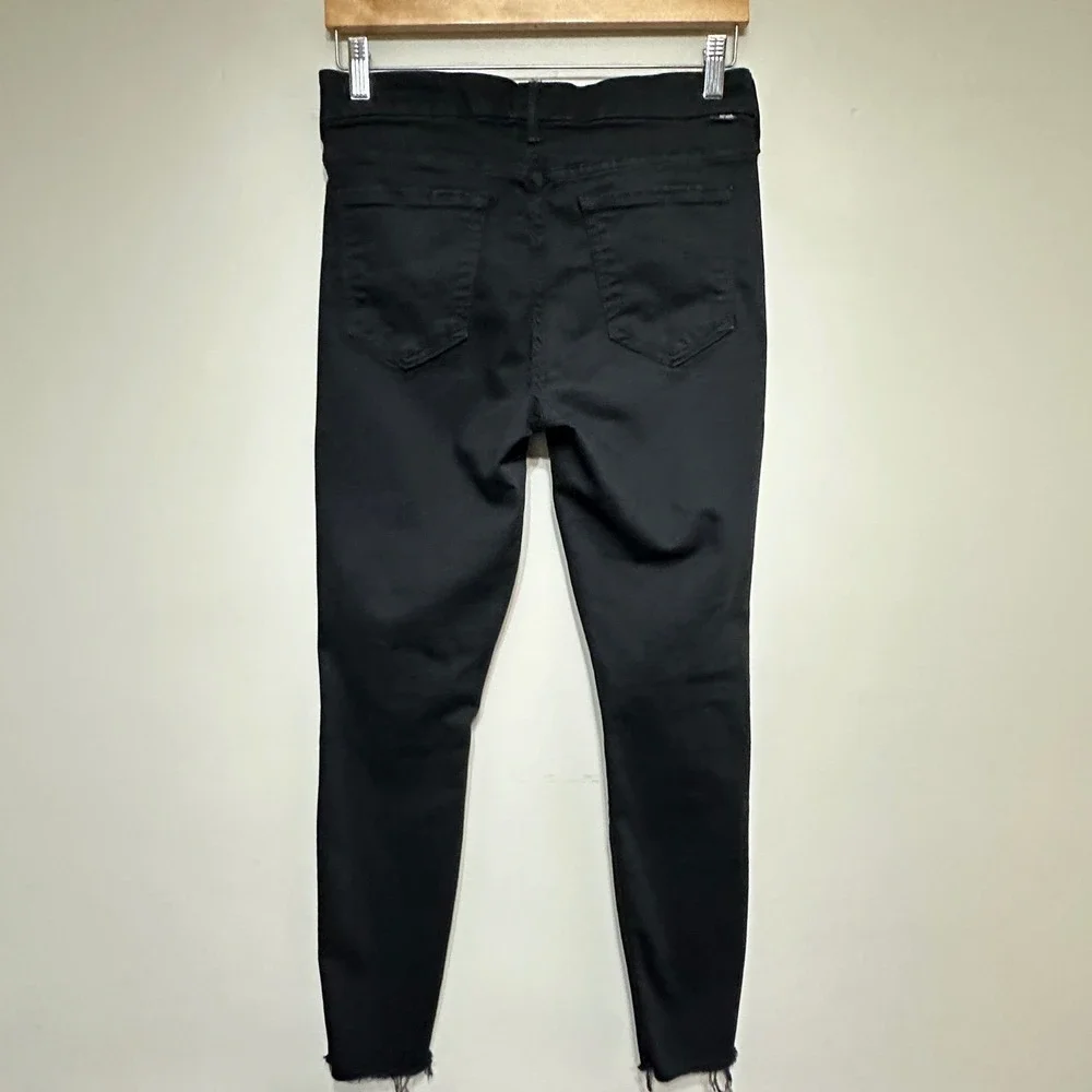 MOTHER Looker‎ Ankle Fray Jeans Black Guilty as Sin Women's Size 29 Distressed